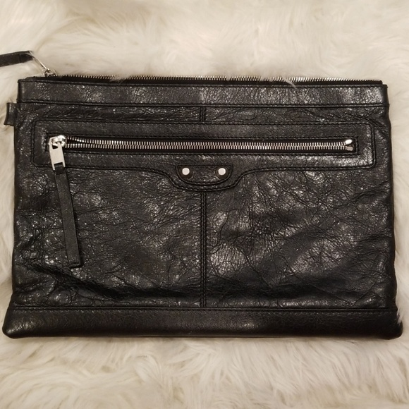 Balenciaga Other - 💯Authentic Balenciaga Distressed Leather Clutch